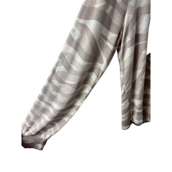 Soma WKND Weekend Sunday Lounge Zebra Print V-Neck Long Sleeve Top Size Large - Picture 3 of 9